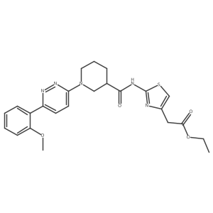 Ethyl 2-(2-(1-(6-(2-methoxyphenyl)pyridazin-3-yl)piperidine-3-carboxamido)thiazol-4-yl)acetate结构式