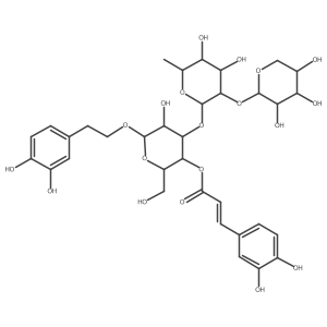 [(2R,3R,4R,5R,6R)-4-[(2S,3R,4R,5R,6S)-4,5-dihydroxy-6-methyl-3-[(2S,3R,4S,5S)-3,4,5-trihydroxyoxan-2-yl]oxyoxan-2-yl]oxy-6-[2-(3,4-dihydroxyphenyl)ethoxy]-5-hydroxy-2-(hydroxymethyl)oxan-3-yl] (Z)-3-(3,4-dihydroxyphenyl)prop-2-enoate结构式