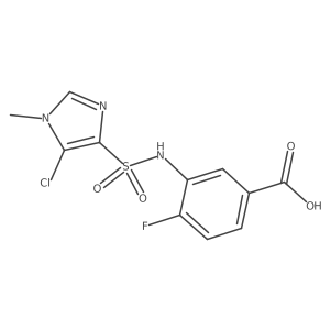 3-[[(5-Chloro-1-methyl-1H-imidazol-4-yl)sulfonyl]amino]-4-fluorobenzoic acid结构式