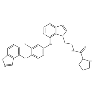 (S)-N-(2-(4-((4-(Benzo[d]isothiazol-4-yloxy)-3-chlorophenyl)amino)-5H-pyrrolo[3,2-d]pyrimidin-5-yl)ethyl)pyrrolidine-2-carboxamide Structure