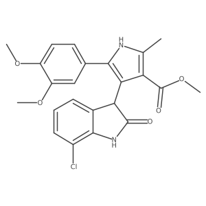methyl 4-(7-chloro-2-oxo-2,3-dihydro-1H-indol-3-yl)-5-(3,4-dimethoxyphenyl)-2-methyl-1H-pyrrole-3-carboxylate结构式