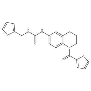 1-(Thiophen-2-ylmethyl)-3-(1-(thiophene-2-carbonyl)-1,2,3,4-tetrahydroquinolin-6-yl)urea结构式