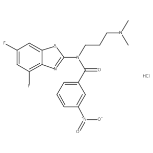 N-(4,6-difluorobenzo[d]thiazol-2-yl)-N-(3-(dimethylamino)propyl)-3-nitrobenzamide hydrochloride Structure