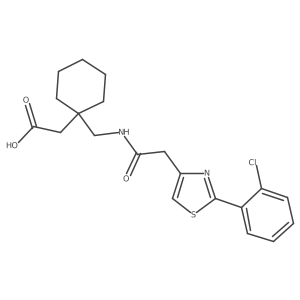 {1-[({[2-(2-Chlorophenyl)-1,3-thiazol-4-yl]acetyl}amino)methyl]cyclohexyl}acetic acid Structure