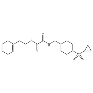 N1-(2-(cyclohex-1-en-1-yl)ethyl)-N2-((1-(cyclopropylsulfonyl)piperidin-4-yl)methyl)oxalamide结构式