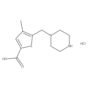 4-Methyl-5-(piperazin-1-ylmethyl)thiophene-2-carboxylic acid hydrochloride结构式
