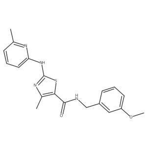N-[(3-methoxyphenyl)methyl]-4-methyl-2-[(6-methylpyridin-2-yl)amino]-1,3-thiazole-5-carboxamide结构式