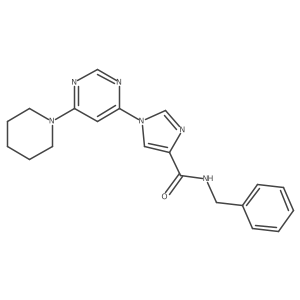 N-benzyl-1-[6-(piperidin-1-yl)pyrimidin-4-yl]-1H-imidazole-4-carboxamide结构式