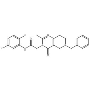 2-(6-benzyl-2-methyl-4-oxo-5,6,7,8-tetrahydropyrido[4,3-d]pyrimidin-3(4H)-yl)-N-(2-chloro-5-fluorophenyl)acetamide结构式