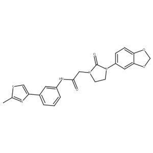 2-(3-(benzo[d][1,3]dioxol-5-yl)-2-oxoimidazolidin-1-yl)-N-(3-(2-methylthiazol-4-yl)phenyl)acetamide Structure