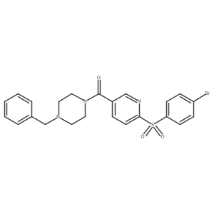 (4-Benzylpiperazin-1-yl)(6-((4-bromophenyl)sulfonyl)pyridin-3-yl)methanone结构式