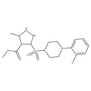 Methyl 3-[4-(2-fluorophenyl)piperazin-1-yl]sulfonyl-5-methylpyrazolidine-4-carboxylate结构式