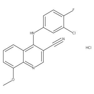 4-((3-Chloro-4-fluorophenyl)amino)-8-methoxyquinoline-3-carbonitrile hydrochloride结构式