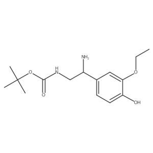 tert-butyl N-[2-amino-2-(3-ethoxy-4-hydroxyphenyl)ethyl]carbamate Structure