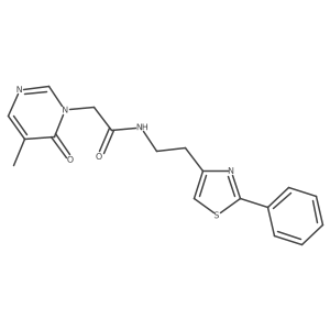 2-(5-methyl-6-oxopyrimidin-1(6H)-yl)-N-(2-(2-phenylthiazol-4-yl)ethyl)acetamide结构式