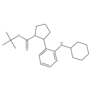 tert-Butyl 2-(2-(cyclohexylamino)pyridin-3-yl)pyrrolidine-1-carboxylate结构式