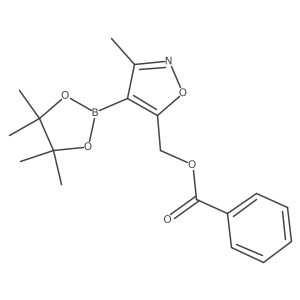(3-Methyl-4-(4,4,5,5-tetramethyl-1,3,2-dioxaborolan-2-yl)isoxazol-5-yl)methyl benzoate Structure