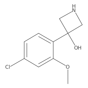 3-(4-Chloro-2-methoxyphenyl)azetidin-3-ol结构式