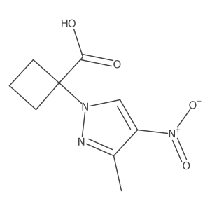 1-(3-Methyl-4-nitropyrazol-1-yl)cyclobutane-1-carboxylic acid结构式