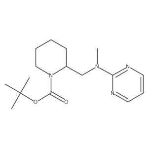 tert-Butyl 2-((methyl(pyrimidin-2-yl)amino)methyl)piperidine-1-carboxylate Structure