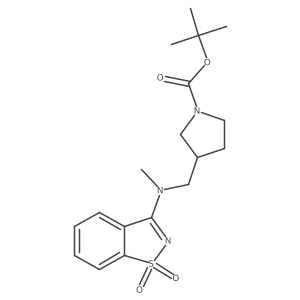 tert-Butyl 3-(((1,1-dioxidobenzo[d]isothiazol-3-yl)(methyl)amino)methyl)pyrrolidine-1-carboxylate Structure