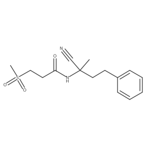 N-(1-cyano-1-methyl-3-phenylpropyl)-3-methanesulfonylpropanamide Structure