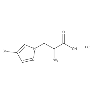 2-amino-3-(4-bromo-1H-pyrazol-1-yl)propanoic acid hydrochloride结构式