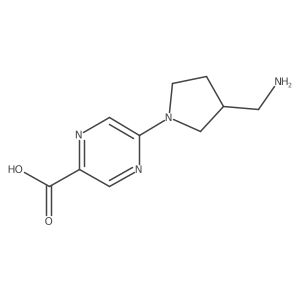 5-[3-(Aminomethyl)pyrrolidin-1-yl]pyrazine-2-carboxylic acid Structure