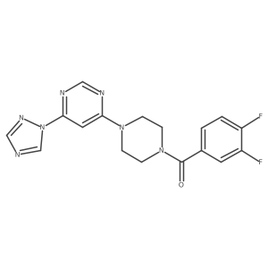 (4-(6-(1H-1,2,4-triazol-1-yl)pyrimidin-4-yl)piperazin-1-yl)(3,4-difluorophenyl)methanone结构式