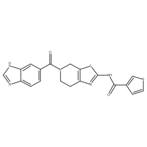 N-(5-(1H-benzo[d]imidazole-5-carbonyl)-4,5,6,7-tetrahydrothiazolo[5,4-c]pyridin-2-yl)thiophene-3-carboxamide结构式