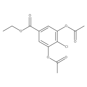 2-Chloro-5-(ethoxycarbonyl)-1,3-phenylene diacetate结构式