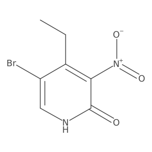 5-Bromo-4-ethyl-3-nitro-2(1H)-pyridinone结构式