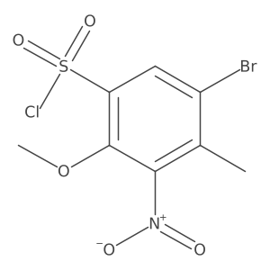 5-Bromo-2-methoxy-4-methyl-3-nitrobenzene-1-sulfonyl chloride结构式