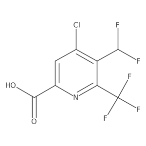 4-Chloro-5-(difluoromethyl)-6-(trifluoromethyl)picolinic acid Structure