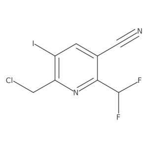 2-(Chloromethyl)-5-cyano-6-(difluoromethyl)-3-iodopyridine Structure