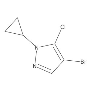 4-Bromo-5-chloro-1-cyclopropyl-1H-pyrazole结构式