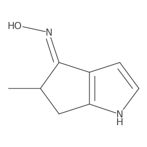 (E)-5-Methyl-5,6-dihydrocyclopenta[B]pyrrol-4(1H)-oneoxime Structure