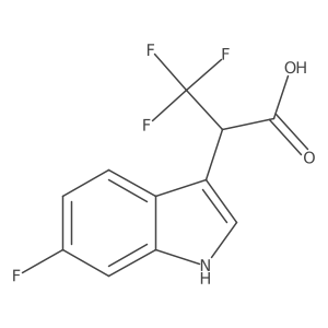 3,3,3-Trifluoro-2-(6-fluoro-1H-indol-3-yl)propanoic acid结构式