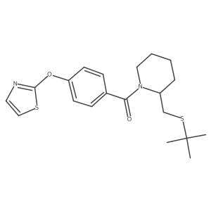 (2-((Tert-butylthio)methyl)piperidin-1-yl)(4-(thiazol-2-yloxy)phenyl)methanone Structure