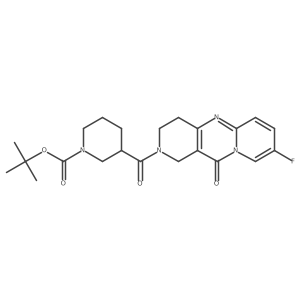 tert-butyl 3-(8-fluoro-11-oxo-2,3,4,11-tetrahydro-1H-dipyrido[1,2-a:4',3'-d]pyrimidine-2-carbonyl)piperidine-1-carboxylate Structure