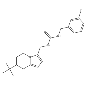 1-(3-Fluorobenzyl)-3-((7-(trifluoromethyl)-5,6,7,8-tetrahydro-[1,2,4]triazolo[4,3-a]pyridin-3-yl)methyl)urea结构式