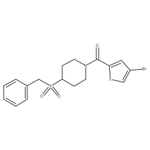 (4-(Benzylsulfonyl)piperidin-1-yl)(4-bromothiophen-2-yl)methanone Structure