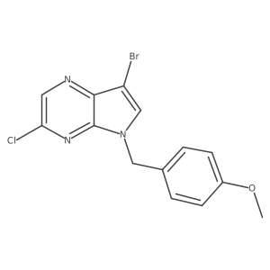 7-Bromo-3-chloro-5-[(4-methoxyphenyl)methyl]pyrrolo[2,3-b]pyrazine结构式