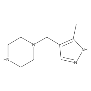1-((3-methyl-1H-pyrazol-4-yl)methyl)piperazine结构式