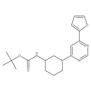 tert-butyl N-{1-[6-(furan-2-yl)pyrimidin-4-yl]piperidin-3-yl}carbamate结构式