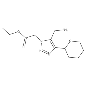 ethyl 2-[5-(aminomethyl)-4-(oxan-2-yl)-1H-1,2,3-triazol-1-yl]acetate结构式
