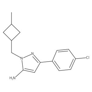 3-(4-chlorophenyl)-1-[(3-methylcyclobutyl)methyl]-1H-pyrazol-5-amine Structure