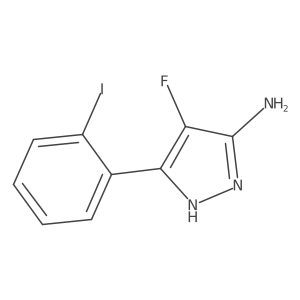 4-fluoro-3-(2-iodophenyl)-1H-pyrazol-5-amine结构式