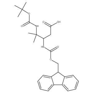 4-{[(tert-butoxy)carbonyl]amino}-3-({[(9H-fluoren-9-yl)methoxy]carbonyl}amino)-4-methylpentanoic acid Structure
