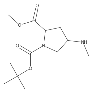 1-(tert-Butyl) 2-methyl (2S,4R)-4-(methylamino)pyrrolidine-1,2-dicarboxylate结构式